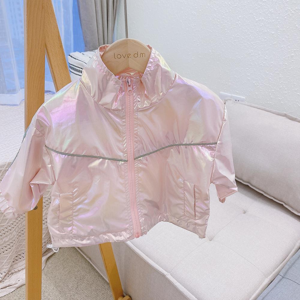 New Baby Boy Girls Jacket Pearl Light Autumn Spring Summer Infant Toddler Kids Jacket Outerwear Laser Print Baby Clothes 1-7Y