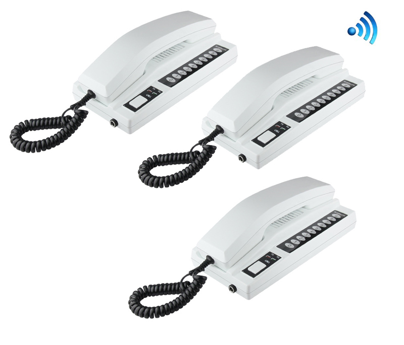 ZHUDELE New Arrival Top Quality Digital Wireless Intercom Audio Door Phone Kits,Can Support Max 99-way. 3-Way Interphones