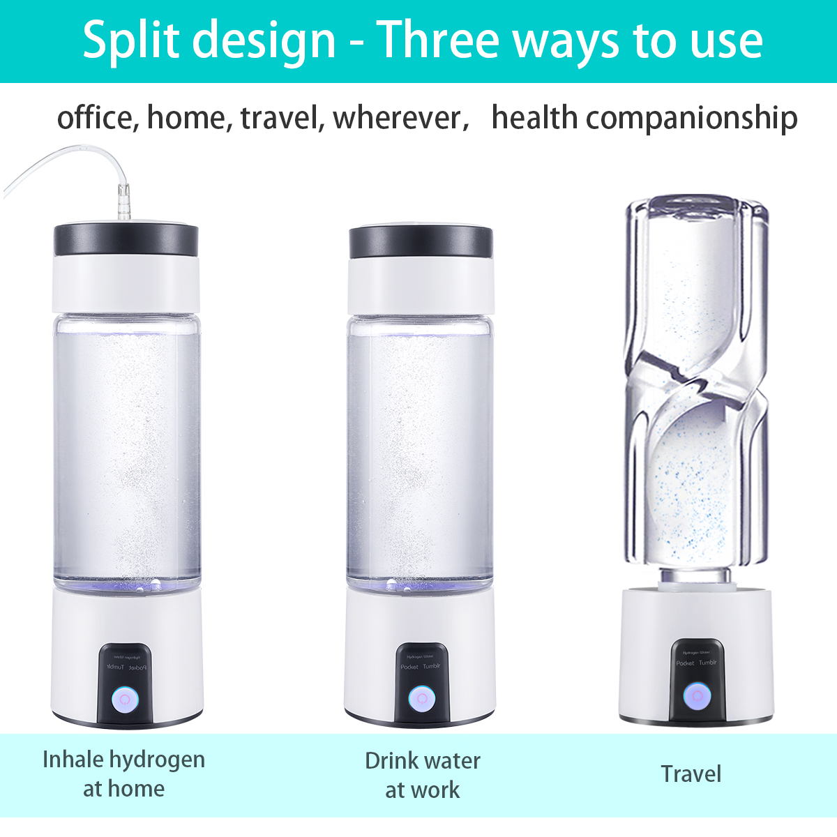 ALTHY H2-mini Hydrogen Water Generator Bottle Rich SPE PEM Maker lonizer Electrolysis Cup Portable USB Rechargeable Anti-Aging