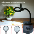 7-type Bench Magnifier 10x/5x Flexible LED Table Desktop Magnifying Glass Lamp Lens 7-Grade LED Light for Crafting Engraving