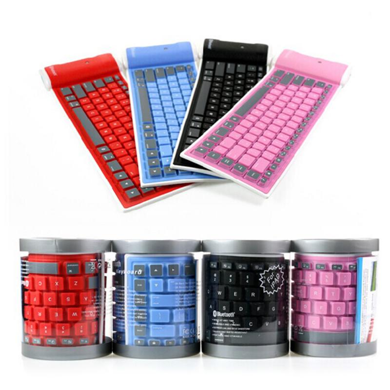 4 Colors Wireless Keyboard Foldable Universal Portable Bluetooth Soft Silicone For Smart Phone Laptop Computer Peripherals