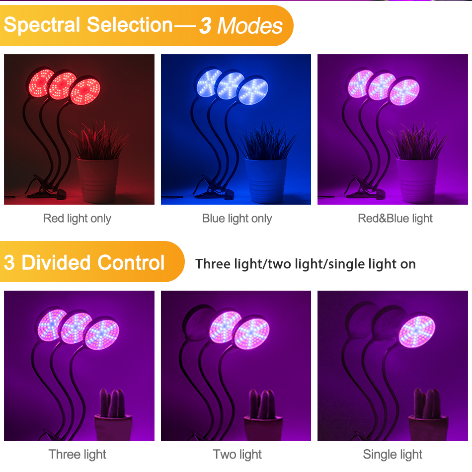 Led Lamps For Plants Flowers With Clip USB DC5V Full Spectrum Flexible Indoor Phyto Grow Light Greenhouse Growbox Phytolamps