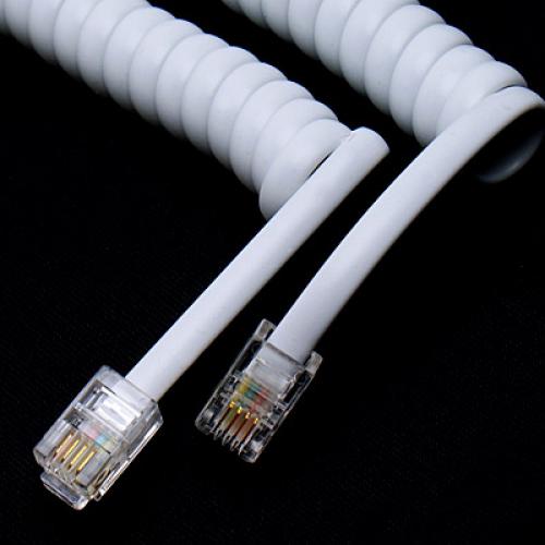 5.7ft White Telephone Handset Phone Extension Cord Curly Line Cable Wire RJ11