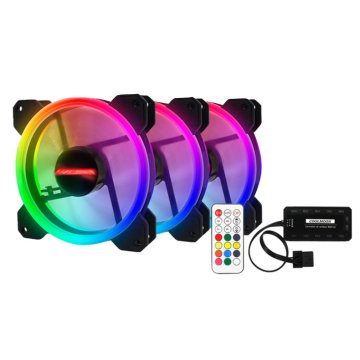 3pcs RGB 120mm 12V Cool Fashion solar eclipse Mute colorful PC Case System Cooling Fan
