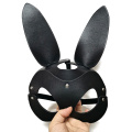 Black PU Leather Catwoman Mask Bdsm Fetish Sexy Erotic Rabbit Mask With Long Ears Women Halloween Masquerade Cosplay Party Masks