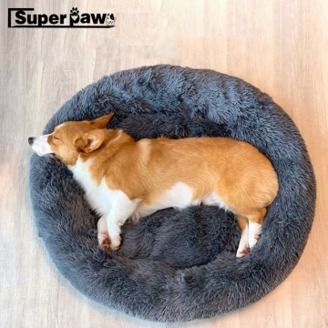 Super Soft Pet Dog Bed Comfortable Donut Cuddler Round House Dogs Kennel Washable Cat Cushion Bed Winter Warm Sofa Corgi FPB01