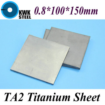 0.8*100*150mm Titanium Sheet UNS Gr1 TA2 Pure Titanium Ti Plate Industry or DIY Material Free Shipping