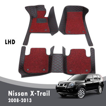 Car Floor Mats For Nissan X-Trail T31 2013 2012 2011 2010 2009 2008 Carpets Luxury Double Layer Wire Loop Auto Accessories Parts