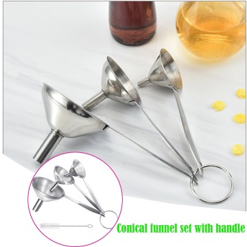 25# Essentail Oil Tools Spices Wine Flask Filter Funnels Kitchen Gadgets Household Portable Mini Funnel Stainless Steel