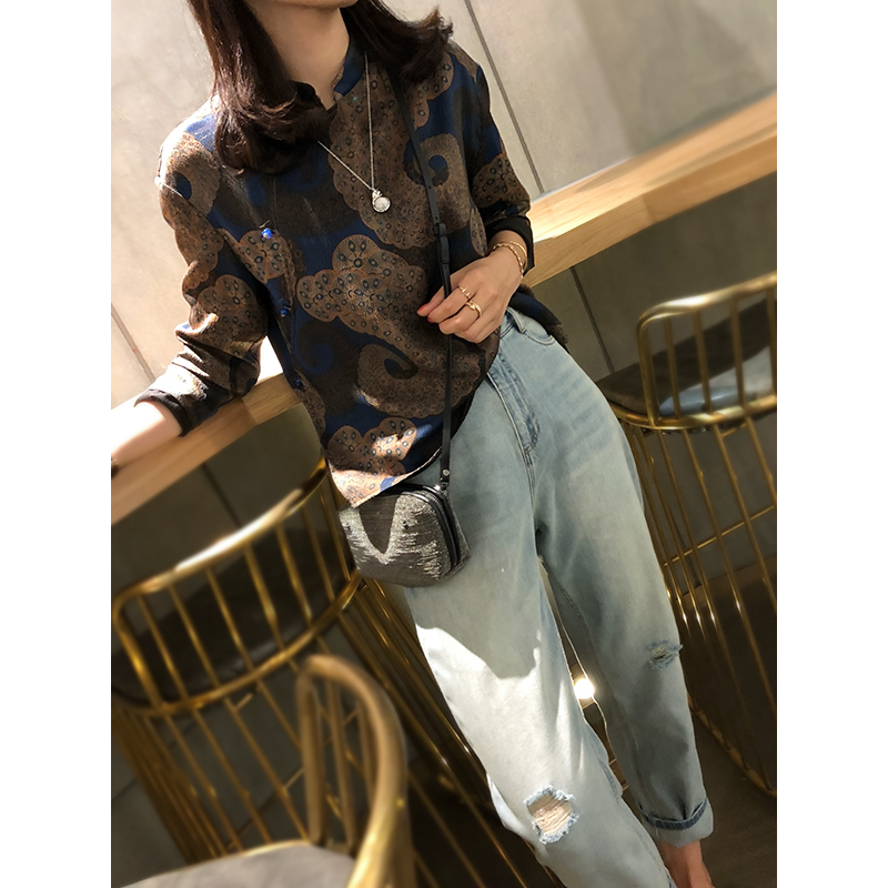 2021 traditional chinese qipao clothing for women qipao blouse cheongsam tops vintage printing t shirt tang suit stage blouse