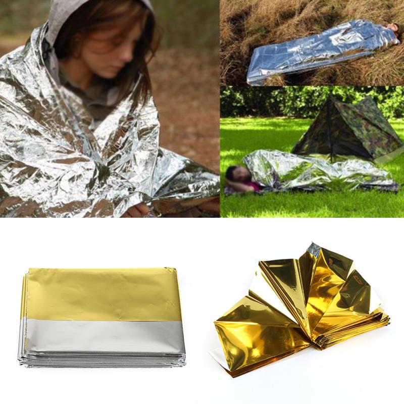 Waterproof Emergency Survival Rescue Blanket Foil Thermal Space First Aid Rescue Curtain Outdoor Emergency Blacket New