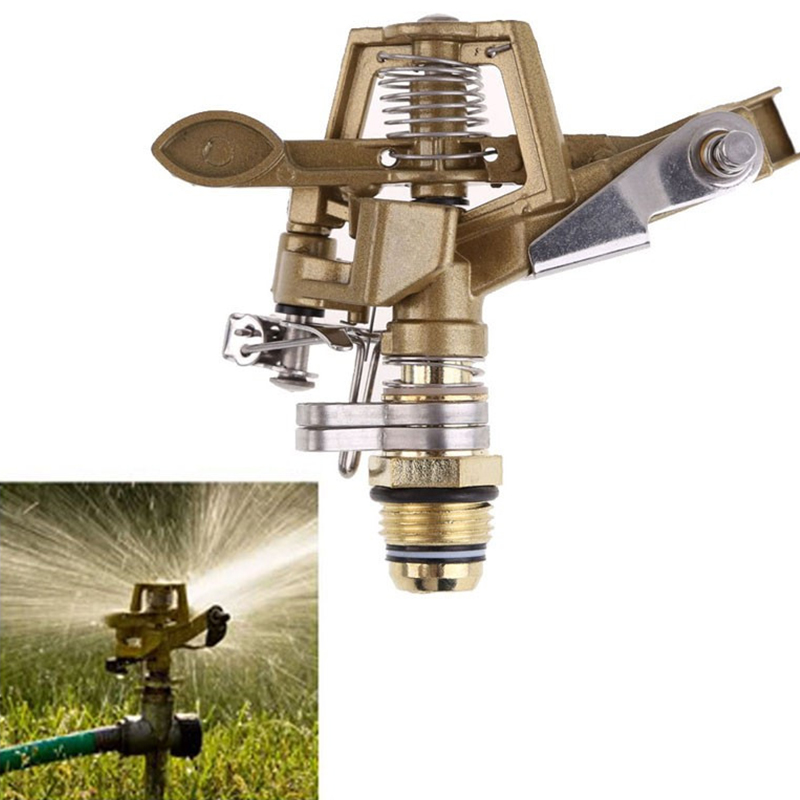 1/2 Inch Garden Water Sprinkler Spray Nozzle Fountain Irrigation Connector Copper Rotate Rocker Arm watering Tool Spiker