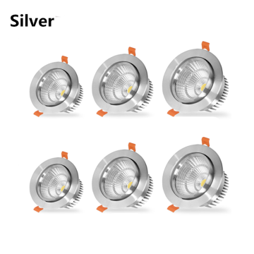 Silve Dimmable Led Downlight Light Ceiling Spot Light 5w 9w 12w 15w 18w ac110-230V Recessed Lights Lndoor Lighting