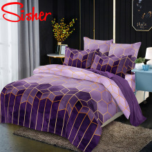 Luxury Style Geometry Gilt Printed Duvet Cover Set Nordic King Size Bedding Sets Double Queen Brief Quilt Covers with Pillowcase