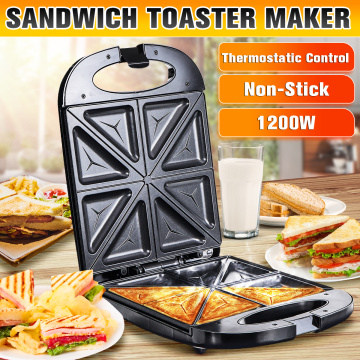 Electric Sandwich Maker 4 Slice Dual Toast Grill Non Stick Jaffle Press Waffle Maker Cake Oven Breakfast Machine 1200W 220V