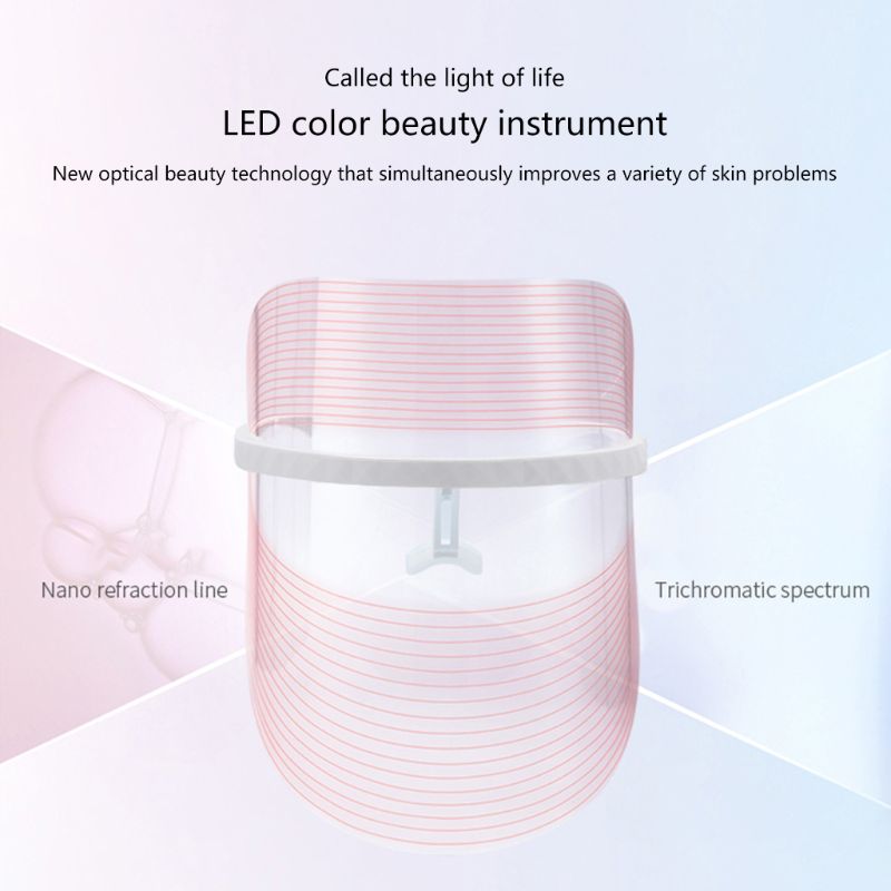 Light Therapy Facial Mask Anti Acne Wrinkle Facial Machine Device Skin Rejuvenation Moisturizing LED Mask Beauty 3 Color