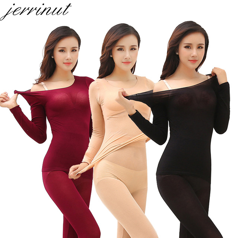 Jerrinut Warm Long Johns Thermal Underwear For Women Winter Clothing Suit Female Long Johns Cotton Sexy Thermal Underwear Set