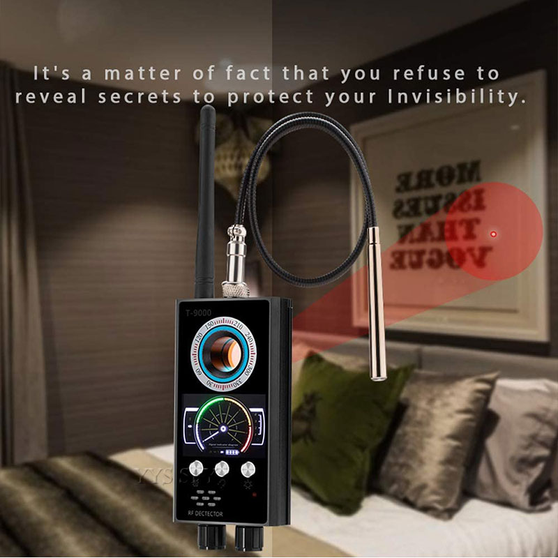 Proker IR Laser RF Detector T9000 Anti Spy Cam Hidden Camera Scanner WiFi Signal GPS GSM Radio Phone Tracker Finder Private