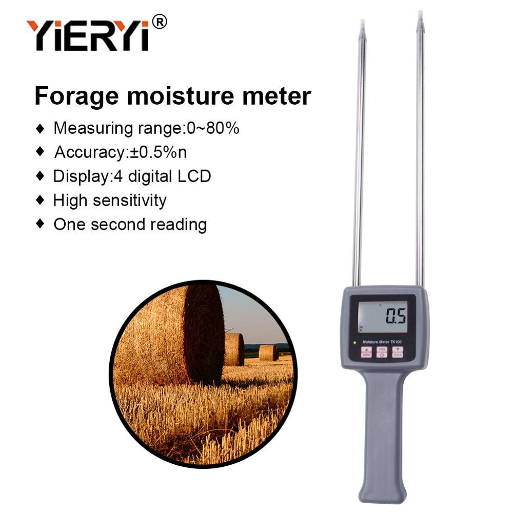 yieryi New TK100 Portable Digital Multifunctional Moisture Meter for Grains,Chemical , Plastic Granule, Soap Powder, Soil