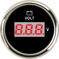 1pc 52mm Digital Voltmeters Modified 8-32v Display Auto Volt Meters Marine Black Voltage Gauges Red Backlight Sus316L Bezel
