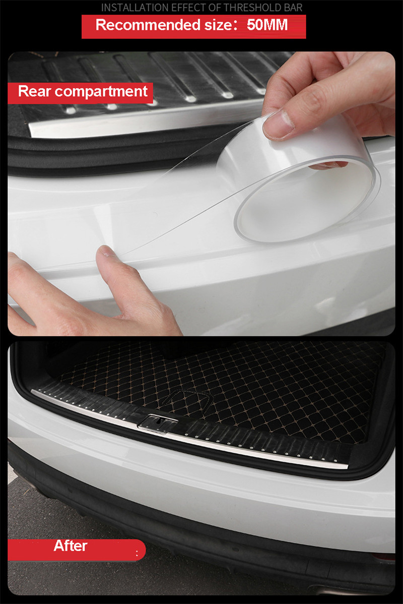 Transparent Car Stickers Protector Car Door Sill Sticker Scratchproof Stickers Protector Nano Tape Auto Bumper Strip Car Protect