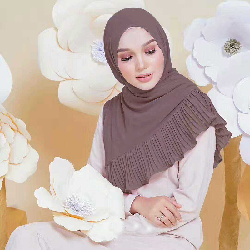 New Arrive Wrinkle Shawls Women Pleat Bubble Chiffon Scarf hijab Drape Stitching Muslim Scarves/Scarf 22 color