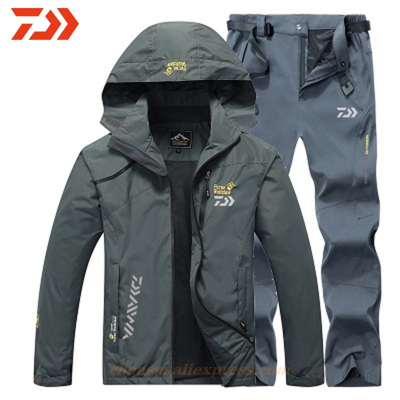 Daiwa for fishing suit men Spring Autumn thin fishing clothing Hooded sports Hiking fishing jacket outdoor clothes fishing wear