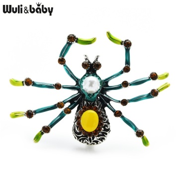 Wuli&baby Big Spider Brooches Women Unisex 2-color Insect New Year Brooch Pins Gifts