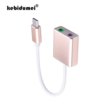 kebidumei USB 2.0 External Sound Card Virtual 7.1 Channel 3D Mini Audio Adapter For Microphone Headphone USB C Type C Sound Card