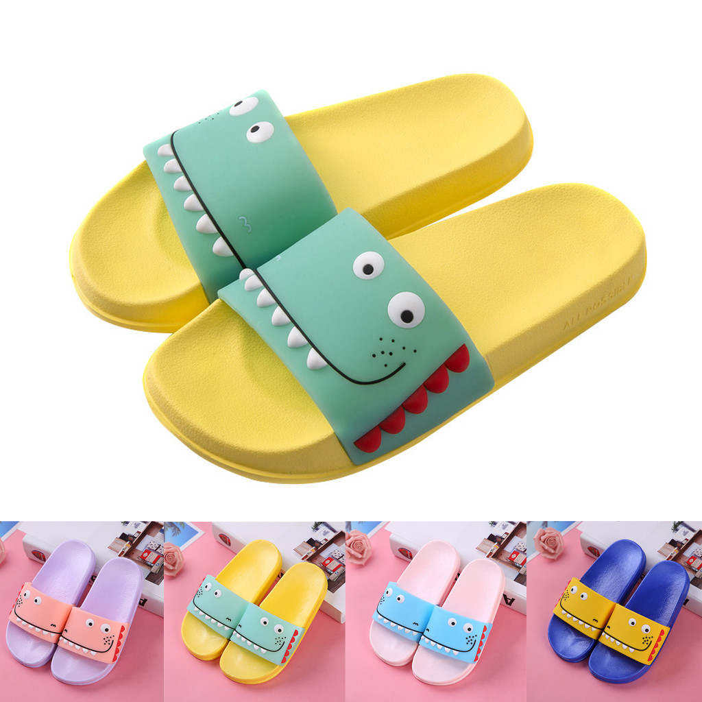 Summer Children Cartoon Slippers Kids Girls Animal Beach Shoes Sandals Toddler Boys Indoor Bathroom Flip Flops Baby Home Shoes