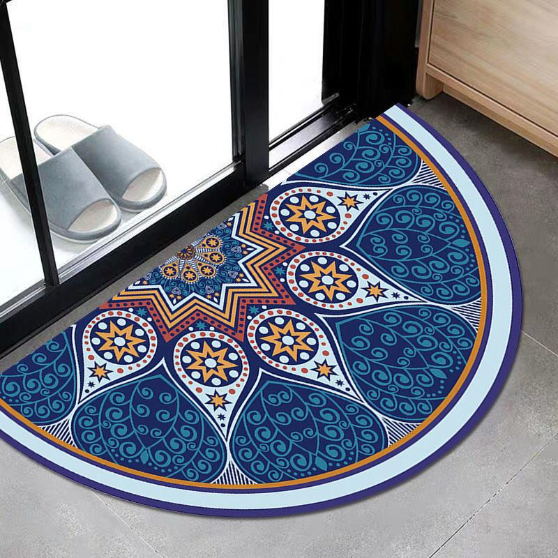 Semicircle Carpet Door Mat Bedroom Carpet Door Mat Household Water Absorbent Anti-skid Door Mat Door Carpet