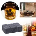 6PCS Natural Reusable Whiskey Stones Bar Accessories Home Bar Wine Holder Bag For Freezer Ice Bucket Champagne Ice Tartar Stones