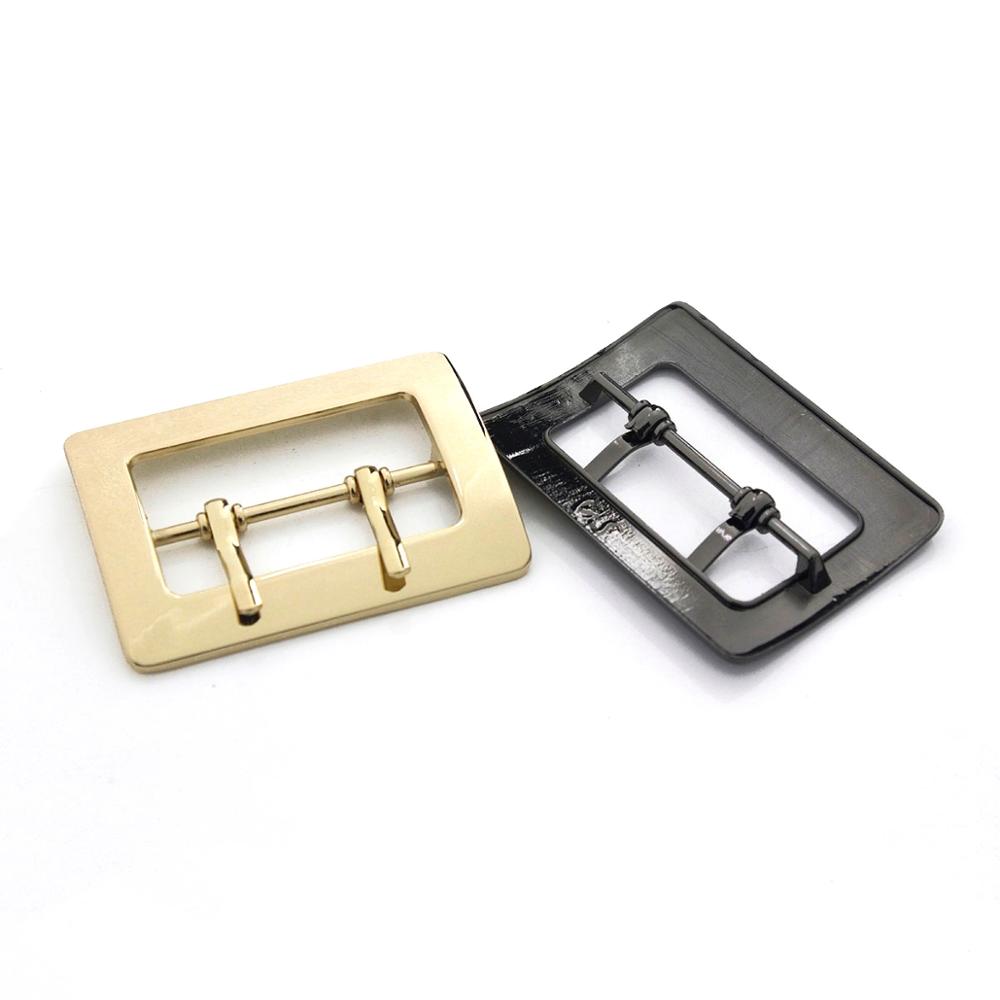 1pcs 50mm Zinc Alloy Metal Buckle Rectangle Fashion Double Needle Buckle for Leather Craft Bag Belt Strap Craft DIY Accessories