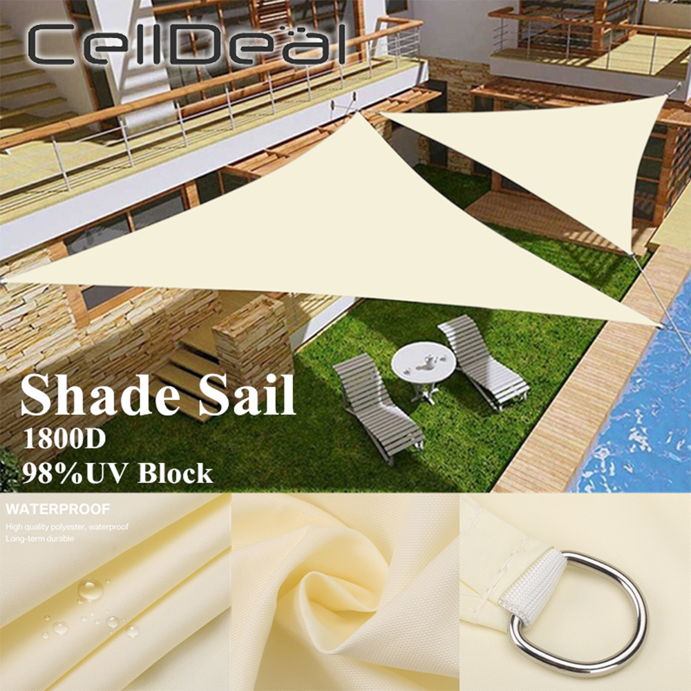 Waterproof Anti-UV Sun Shade Sail Canopy Sails Awnings Shelter Durable Triangle Rectangle Square With Rope 2/3/3.6/4M For Garden