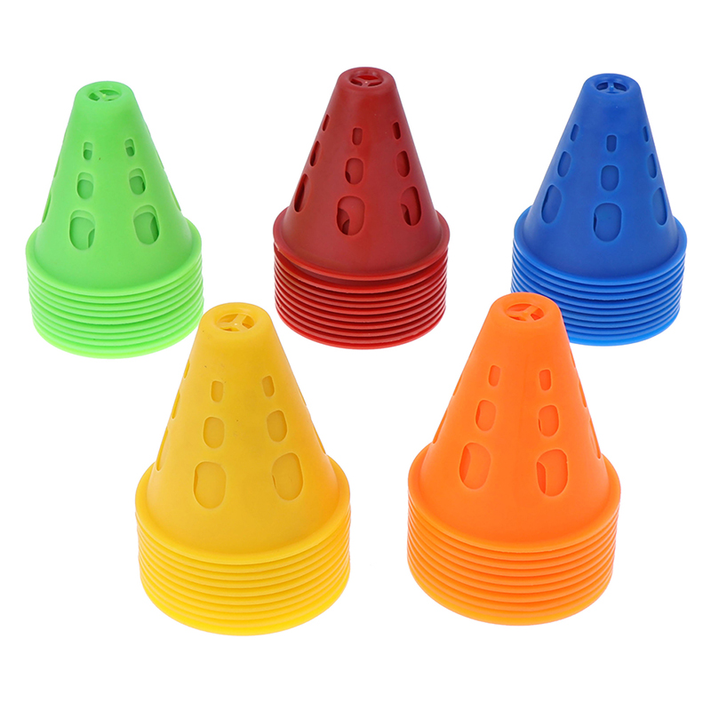Brand New 10Pcs/Lot Sport Football Soccer Rugby Training Cone Cylinder Outdoor Football Train Obstacles For Roller Skating
