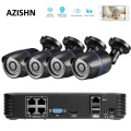 AZISHN FULL HD 4CH POE 1080P NVR 2.0mp 48V PoE 1080P IP Camera HDMI CCTV System Surveillance out/indoor P2P Email Alarm PC&Phone
