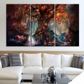 Forest Fantasy Luminous Painting 4 Piece Style Picture Canvas Printing Type Modern Home Decor Wall Artwork Poster Framework