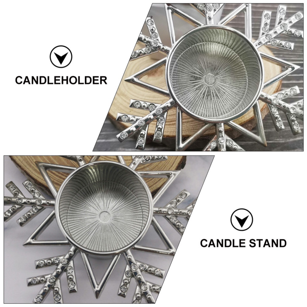 1Pc Christmas Candlestick Metal Candle Holder Snowflake Shape Aroma Candle Cup