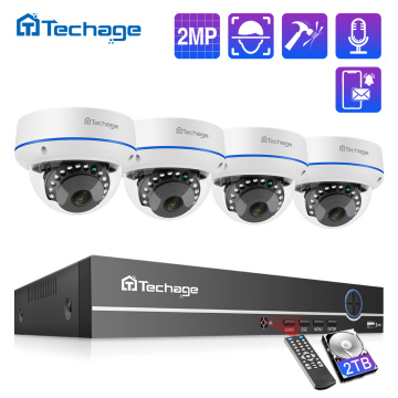 Techage H.265 CCTV Security System 4CH 1080P POE NVR Kit Outdoor Indoor Dome Audio Record IP Camera P2P Video Surveillance Set