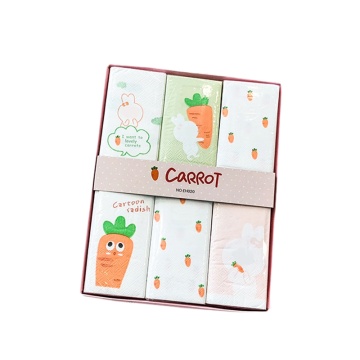 12 Packs Paper Towel Carrot Printed Handkerchief Paper Shower Tissues Toilet Paper Disposable Napkins Wedding Birtay Decoration