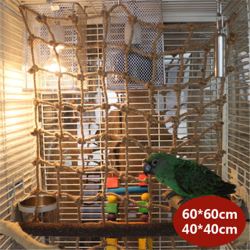 2 Sizes Bird Climbing Net Thin Section Hemp Rope Parrot Hanging Rope Stand Net Swing Play Ladder Chew Toy with Buckles Play Toys