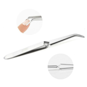 1PC Stainless Steel Nail Art Shaping Tweezers Multifunctional Cross Nail Clip Manicure Tools For Acrylic UV Gel Shaping Pinchers