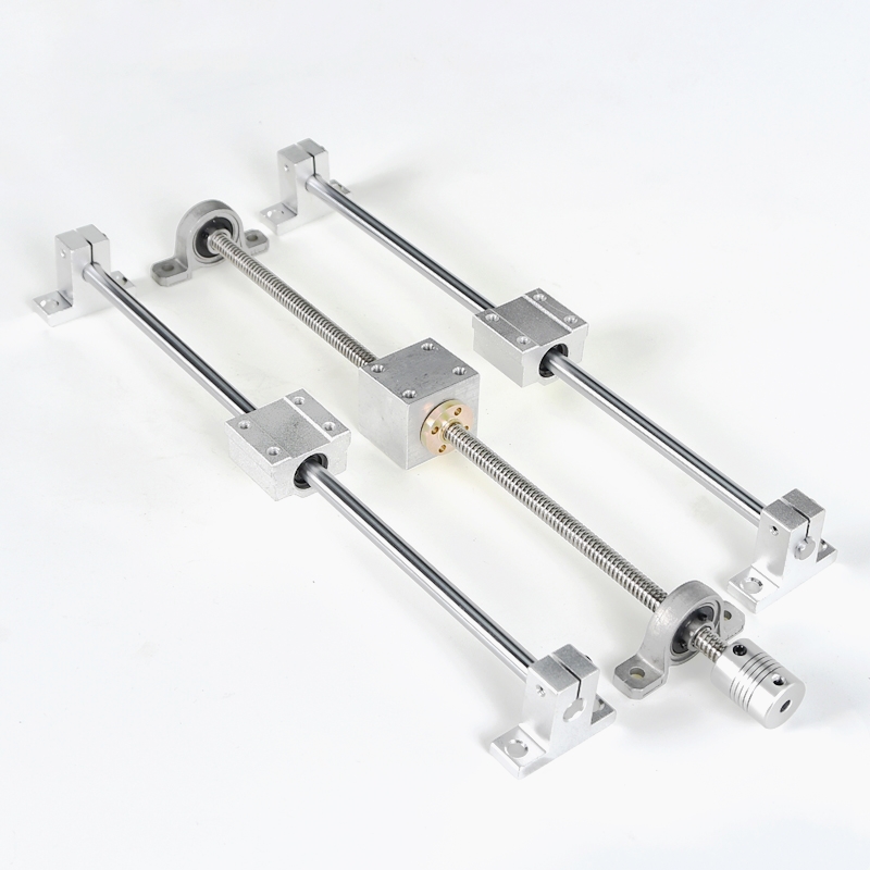 13pcs Linear Guide Rail Support Set Dual Rail 150/250/350mm Fully Slide Support T8 Lead Screw Rod SCS8UU Linear Bearing Block