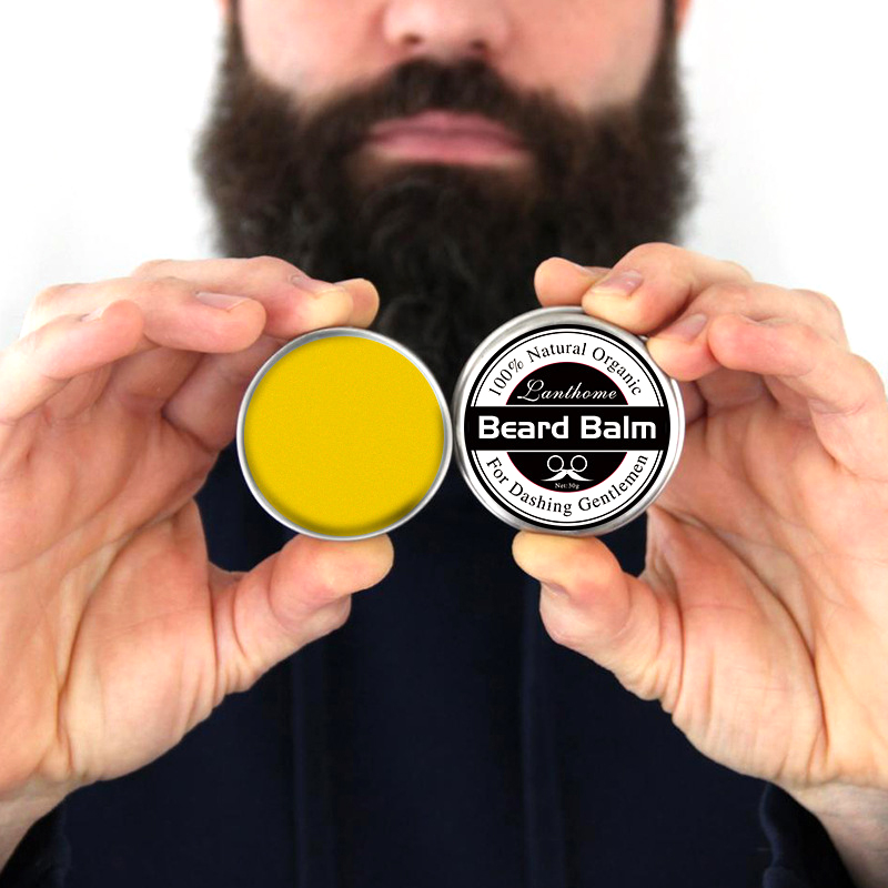 Men Natural Organic Beard Balm Wax Conditioner for Beard Growth Moisturizing Smooth Styling Beard Care Hair Care TSLM1