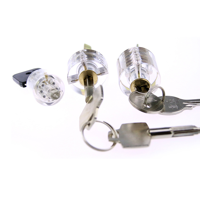 High quality Lock Pick Set 9Pcs/set Transparent Practice Locks Combination Padlock Train tools With Locksmith Supply A