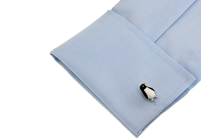 Men's Penguin Cuff Link Copper Material White Color