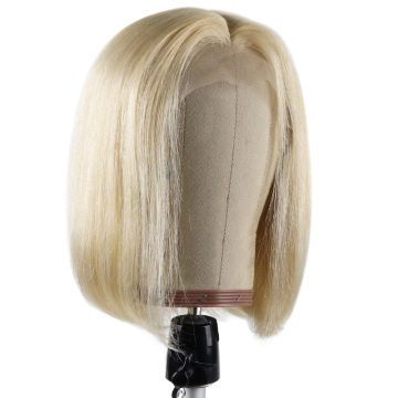 BHF Blonde 613 Lace Part Wig Machine Remy Brazilian Straight Short Bob Natural Human Hair Wigs for Women