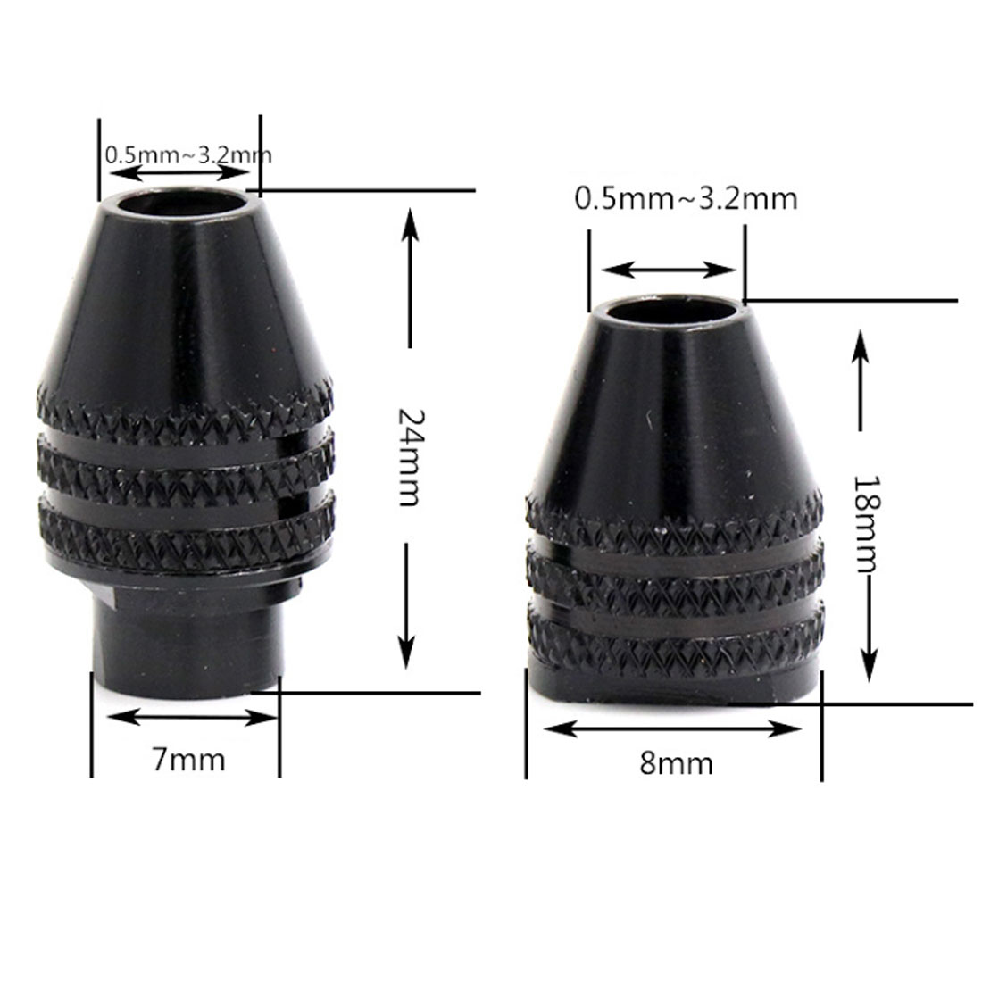 1pc keyless drill chuck for dremel Rotary Tools dremel Accessories 0.5-3.2mm mini drill chucks adapter for flexible drill shaft