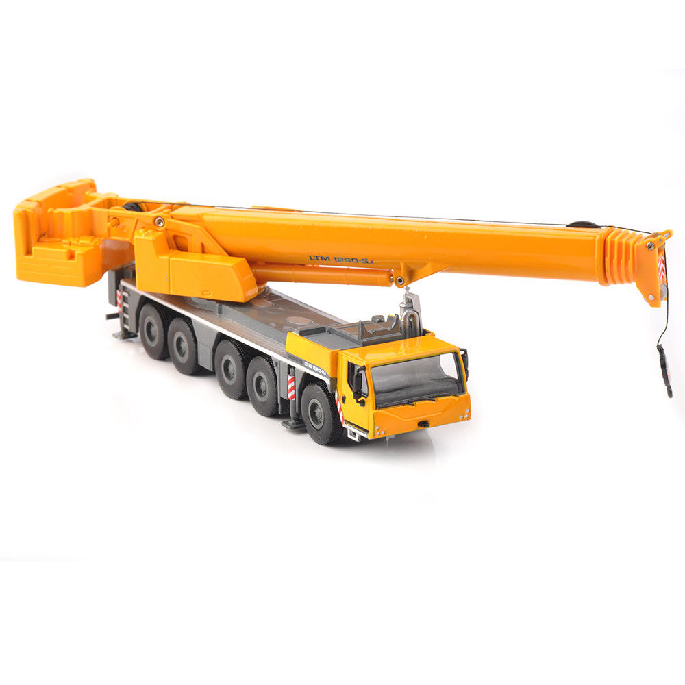 Kids Toys 1:87 Mobilkran Mobile LTM 1250-5.1 Vehicle Model Toy Alloy Vehicle Lifting Crane Construction Truck Collection