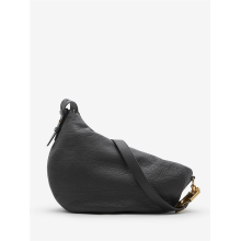 Black Leather Equestrian Clasp Circular Ring Knight Bag